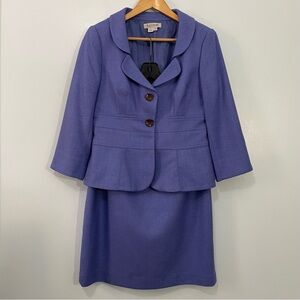 Kay Unger Vintage Periwinkle Lavender Blue Blazer and Skirt Set Size 12